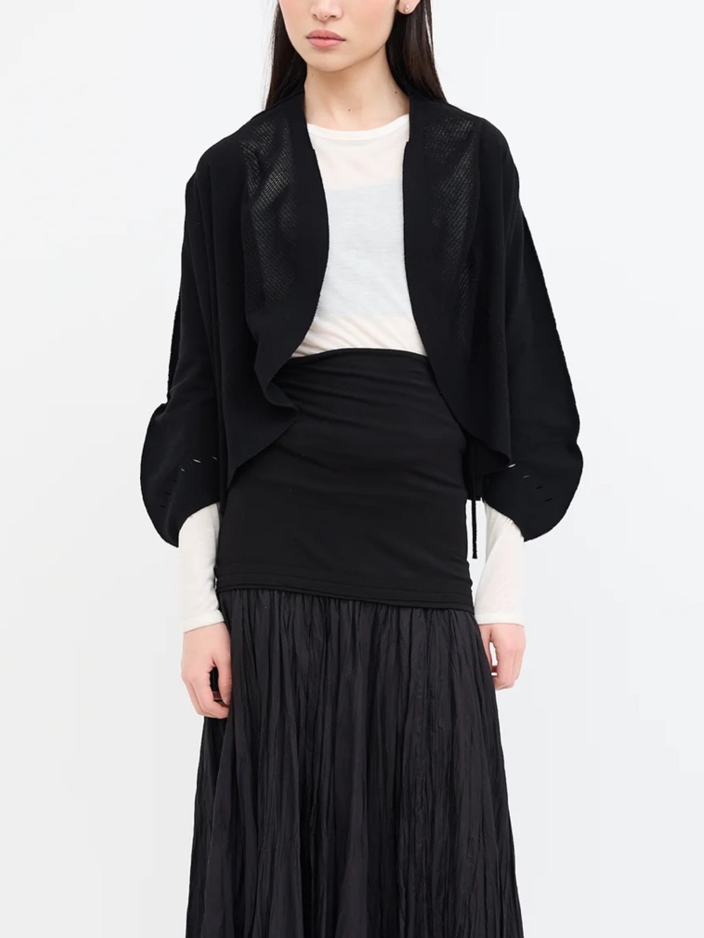 Issey Miyake Black Open-Front Cardigan - Picture 3 of 4